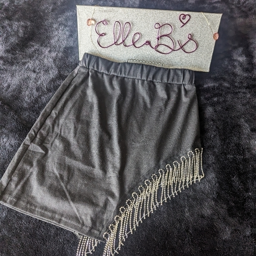 NWOT Black Skirt with Bling Accent S